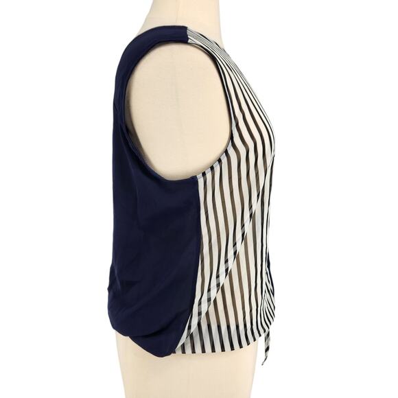 Outback Red By The Limited Stripe Sheer Tie Waist Blouse Top XL - Picture 5 of 5